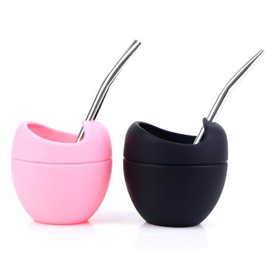 Set Tazza Yerba Mate in Silicone Zucca Con Cannuccia Bombilla Senza BPA 5oz Silicone Bombillas Tazza Yerba Mate