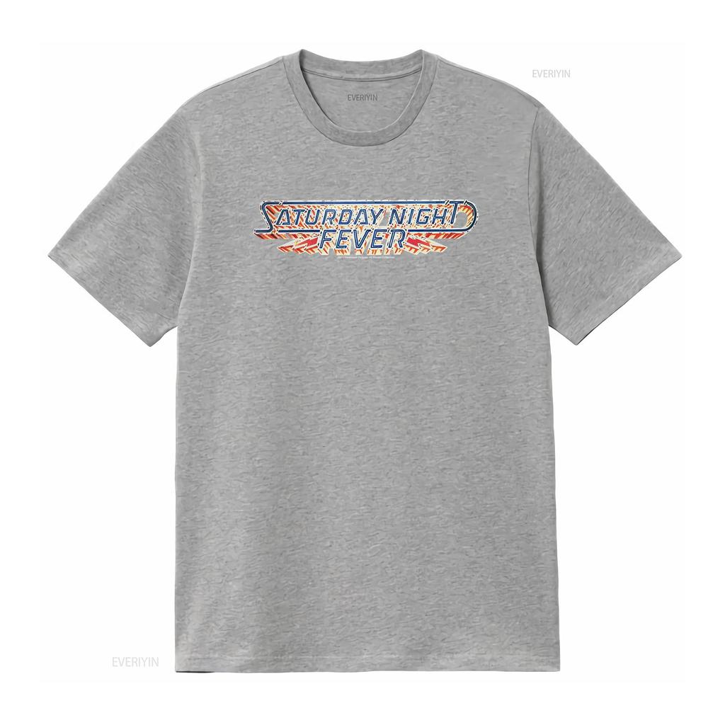 Saturday Night Fever Logo 70er Jahre Tanzfilm Inspiriertes T-Shirt Herren Lizenziert Tony Schwarz vintage gewaschen homme Designer-Kleidung