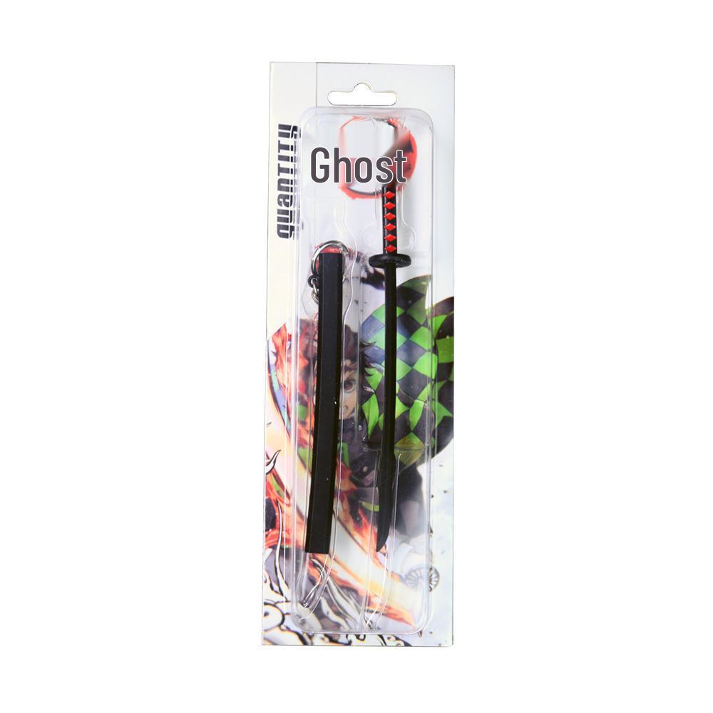 Demon Slayer Nichirin Sword Keychain: Tanjiro, Giyu, Shinobu Alloy Model with Sheath, 17cm