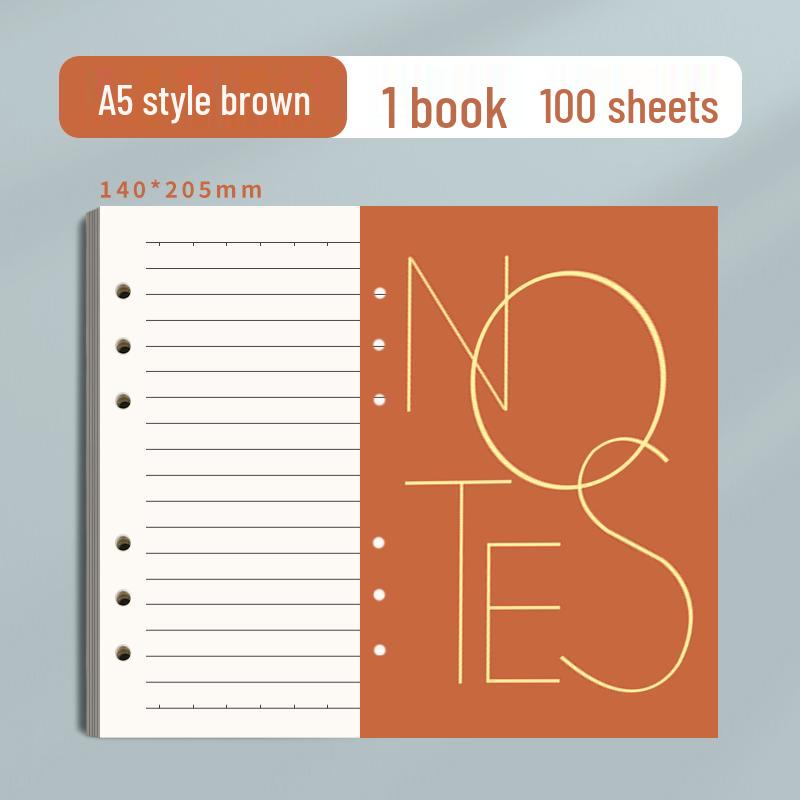 A6 Refillable Notebook: 6-Hole Lined A5 Pages
