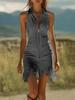 New Women's Dresses  Sexy Scoop Neck Sleeveless Tiered Ruffled Slim Fit Dress