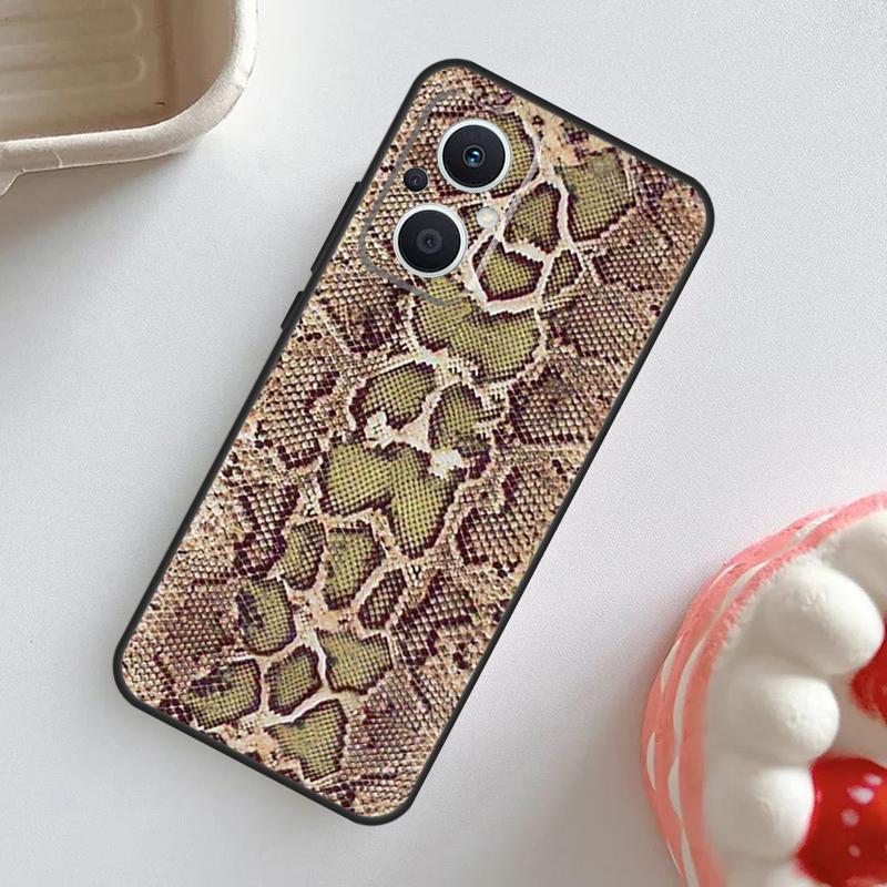 Snake Skin Texture Case For OPPO Reno 7 8 6 5 4 Lite 8T 4Z 5Z 11 F 10 Pro OPPO Find X6 X5 Pro X2 X3 Neo Cover