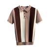 Trendiger Polopullover aus gestreifter Eisseide für den Sommer für Herren – jugendliches, modisches Freizeitoberteil