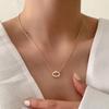 Dongdaemun natural pearl necklace simple metal cold wind personality temperament clavicle chain short URL accessories