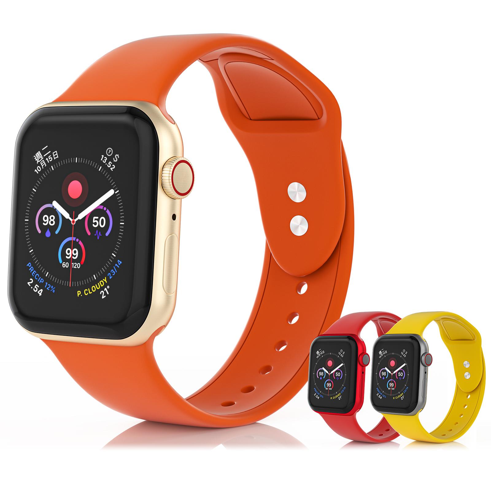 

Комплект из 3 силиконовых ремешков Apple Watch для Apple Watch серии iWatch Ultra SE2 SE 8 7 6 5 4 3 38/40/41mm S красный/оранжевый
