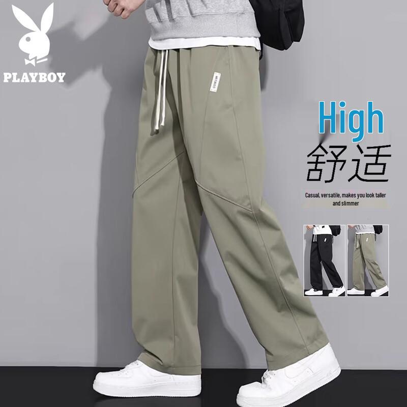 PLAYBOY Men s Loose Straight Leg Casual Cargo Pants L