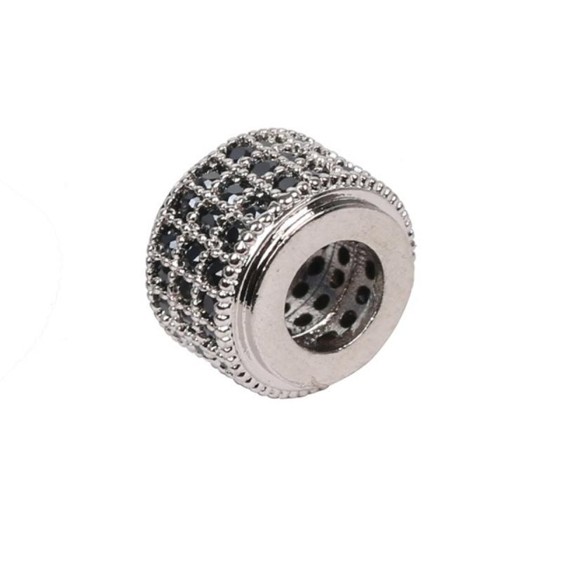10 Pcs/lot Geometric Circular Micro Inlaid Zircon Charms DIY Large Hole Spacer Beads for Jewelry Making Supplies Wholesale