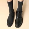 5 Pairs/Lot Business Socks for Men Long Combed Cotton Autumn Winter Warm Solid Color Mid Tube Male Formal Socks Plus Size 39-45