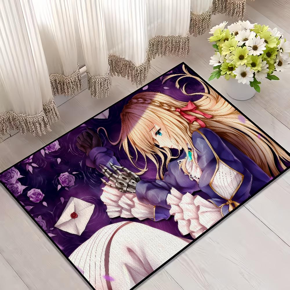 Hot Anime Violet Evergarden Door Mat Welcome Entrance Balcony Bathroom Floor Non-slip Rug Bedroom Carpet Home Decoration
