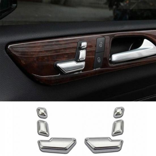 Sticker Trim 2008-2013 Matte Silver Car Seat Adjust button For Benz E-Class W212