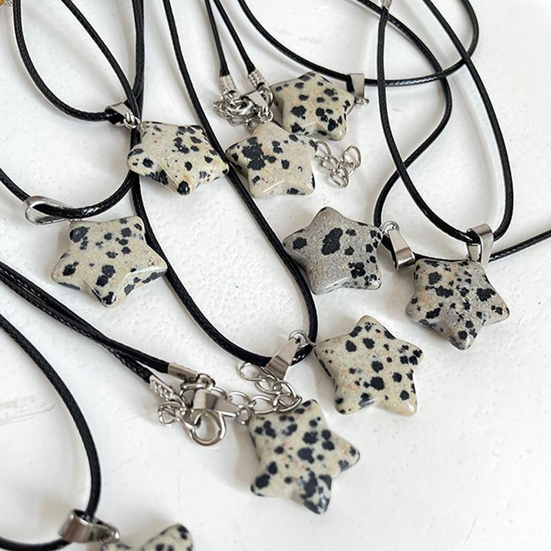 Collar con colgante de estrella de piedra de color de moda Cadena de clavícula creativa versátil Pentagrama Para mujer Joyería de fiesta Regalo