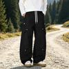 Herren Frühlings Herbst Locker Geschnittene Cargohosen mit Mehreren Taschen Gerades Bein Streetwear