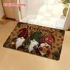 1pc, 2D Flat Printing Christmas Elf Door Mat Indoor Entrance Rug, Non-Slip Machine Washable Easy Clean Polyester Carpet, Suitable for Home And Outdoor