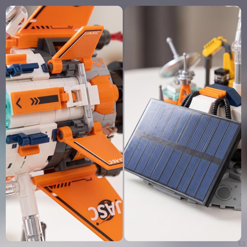 Raumschiffmodell mit Photovoltaikmodul-Display Weltraum Baukasten Sammlerstück für