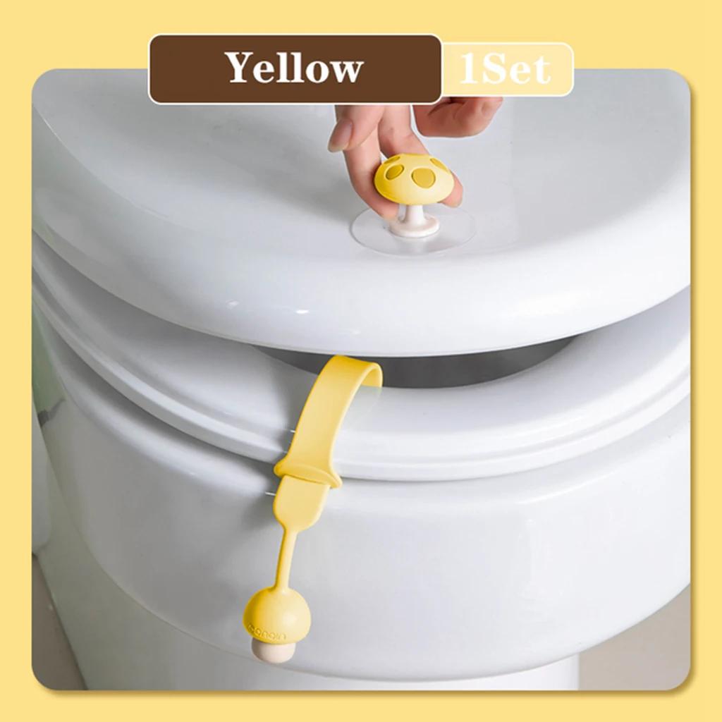 Mushroom Toilet Lid Lifter Tool Closestool Holder Ring Flapper Lifting Device Bathroom Sanitary Adjustable Toilet Seat Lid
