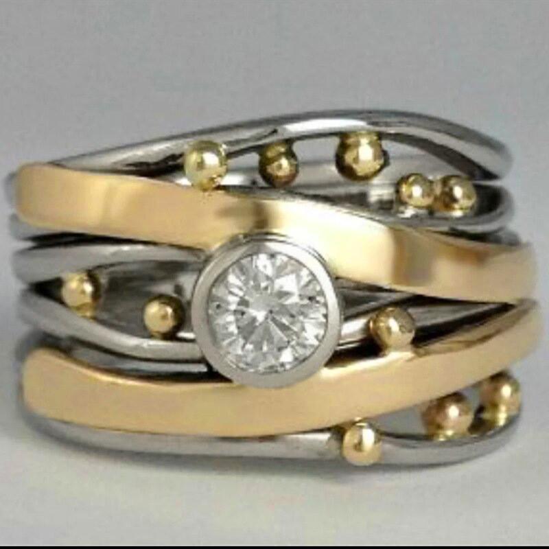 CopperTrendy Women Rings Creative Design Daily Wear Party Statement Accessories Cubic Zirconia Chic Jewelry
