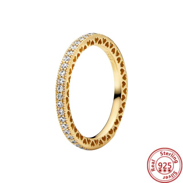 Silver Original Delicate Ring Zirconia Sparkling Row Eternity Round Ring Women European Jewelry DIY