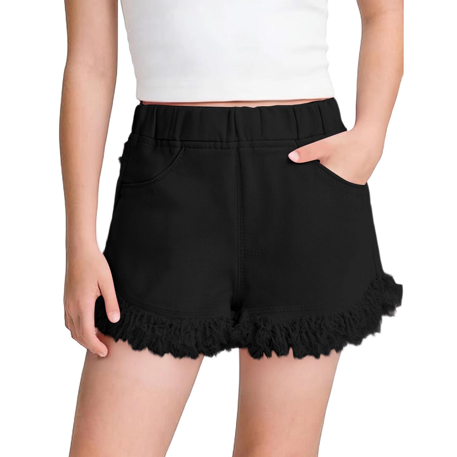 Children s Fashion Pants, Children s Wide-leg Loose Shorts 110 чёрный