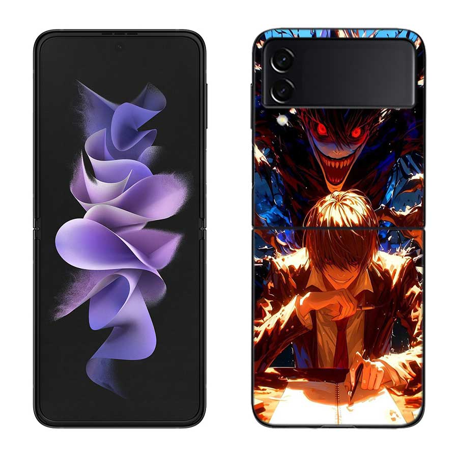 Anime Deth Note Light Yagami Case For Samsung Z Flip 6 5G Galaxy Z Flip 5 4 3 5G Black Hard Cell Phone Cover Luxury PC Shell Coq