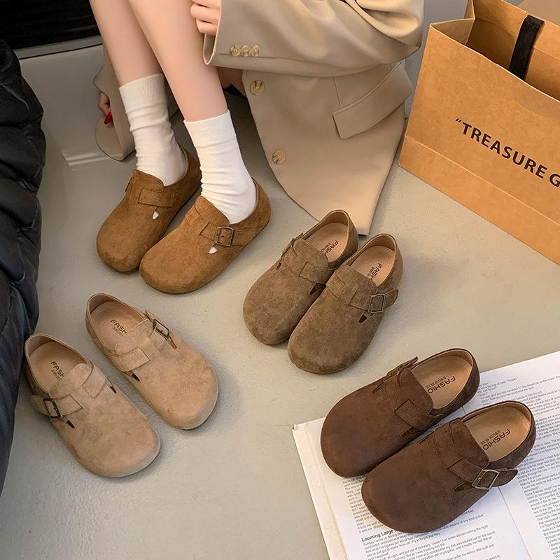 Platform women's shoes new spring and summer one-pedal single shoes all-inclusive ugly cute Doudou shoes