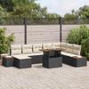 Garden Sofa Set with Storage 9 pcs Black Poly Rattan