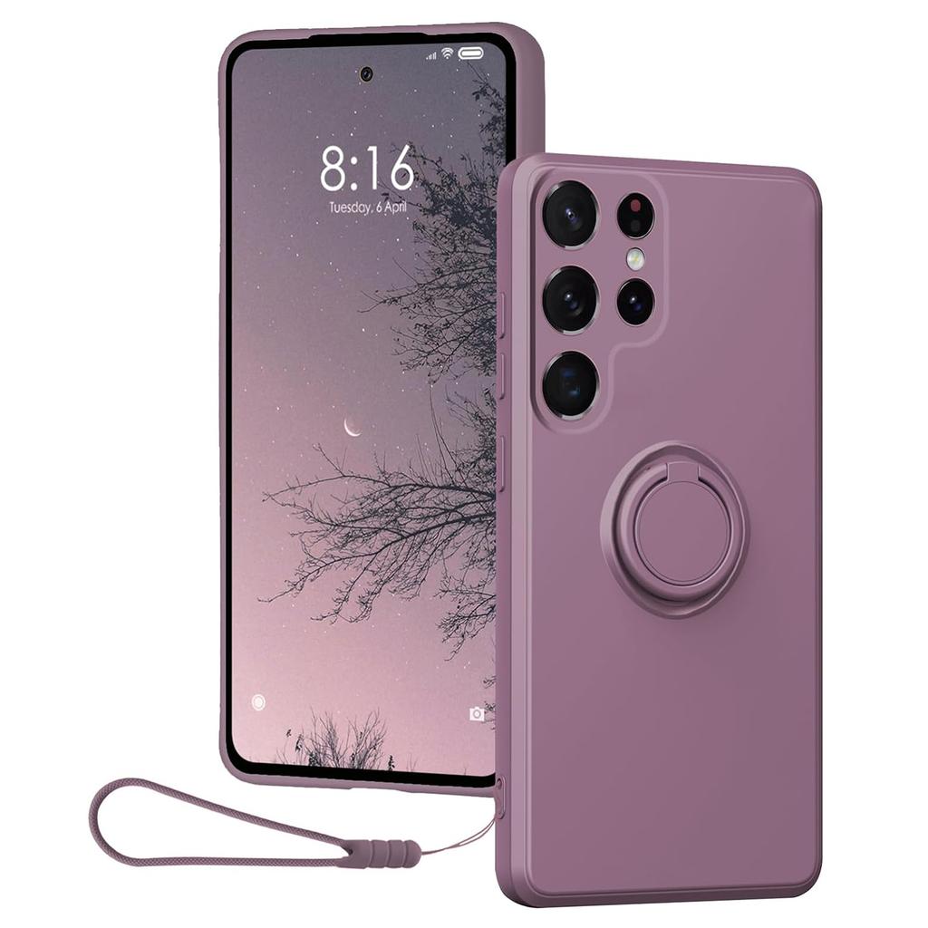 For Samsung Galaxy S24 Ultra Case with Strap Ring Holder Kickstand Phone Cover