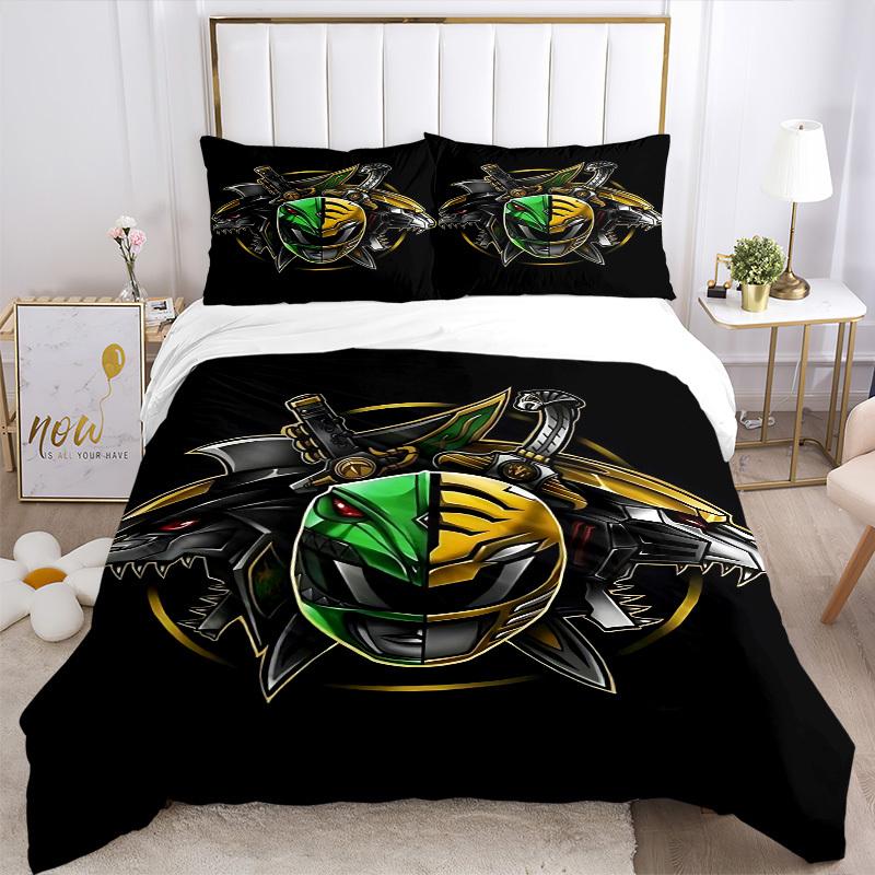 3pcs Power Rangers Comforter Set - Four Seasons Home High,Machine Washable Bedspread with Pillowcases (No Filling) yy250909066