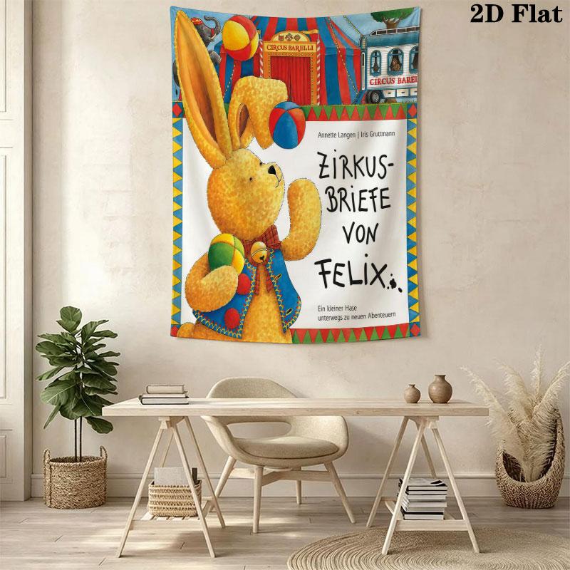 Felix Zirkus (2) Wandteppich Ästhetisches Wandbehang Gedruckter Stoffdecke Dekorative Wandteppiche für Schlafzimmer Wohnzimmer Heimdekoration