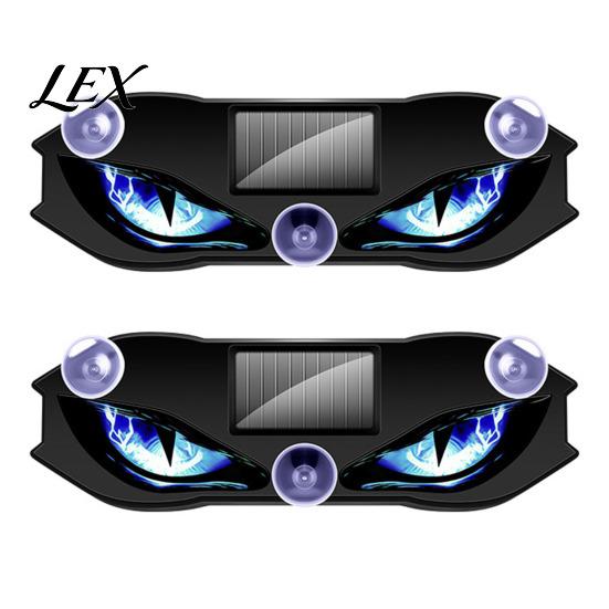 Led Devil Eye Car Decor Solar Eyes Light for Windshield, Window Warning Sign with Three Smart Modes, Auto Interior Night Lights LED Digital