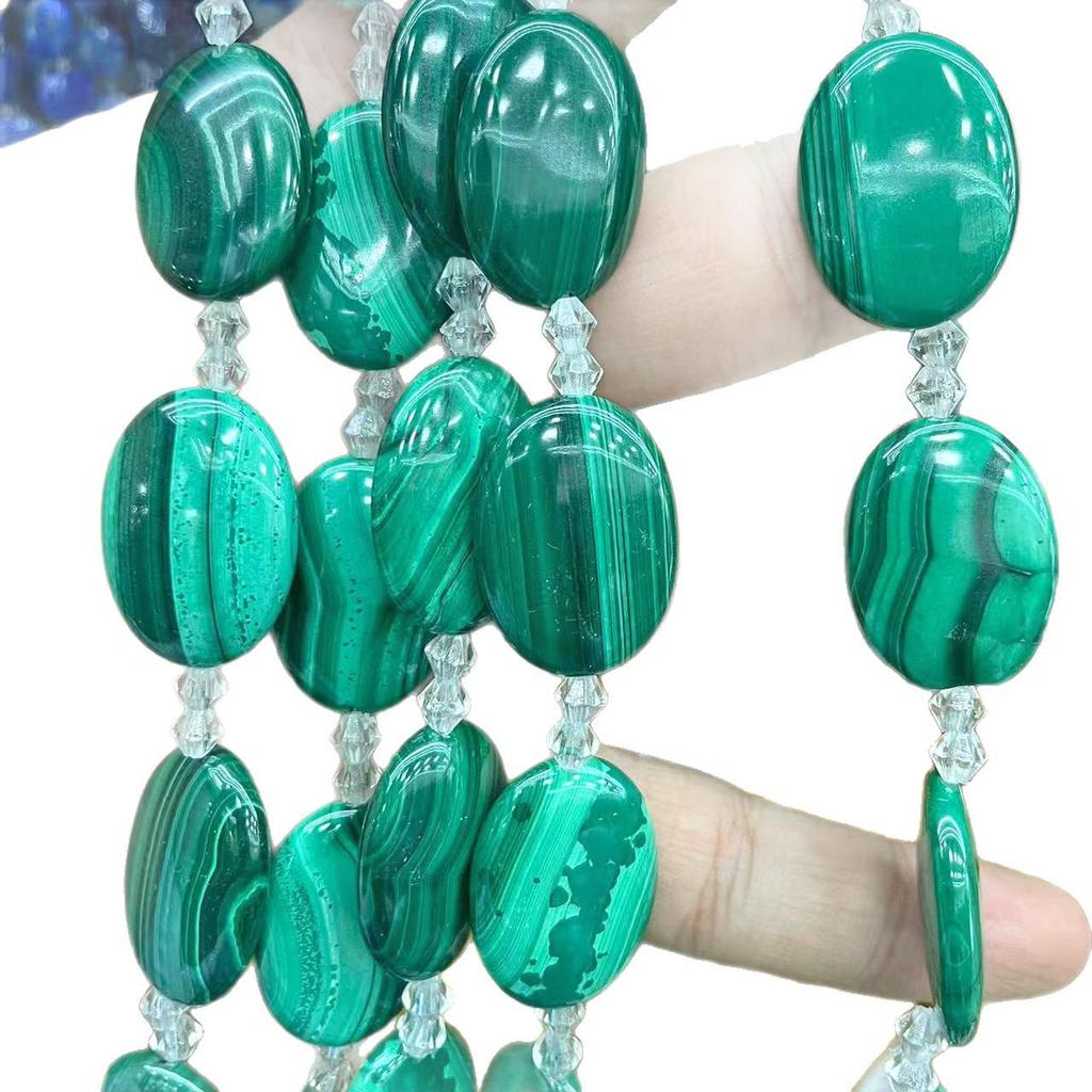 Pure Natural Malachite Tube & Oval Abacus Loose Beads for DIY Bracelet Jewelry