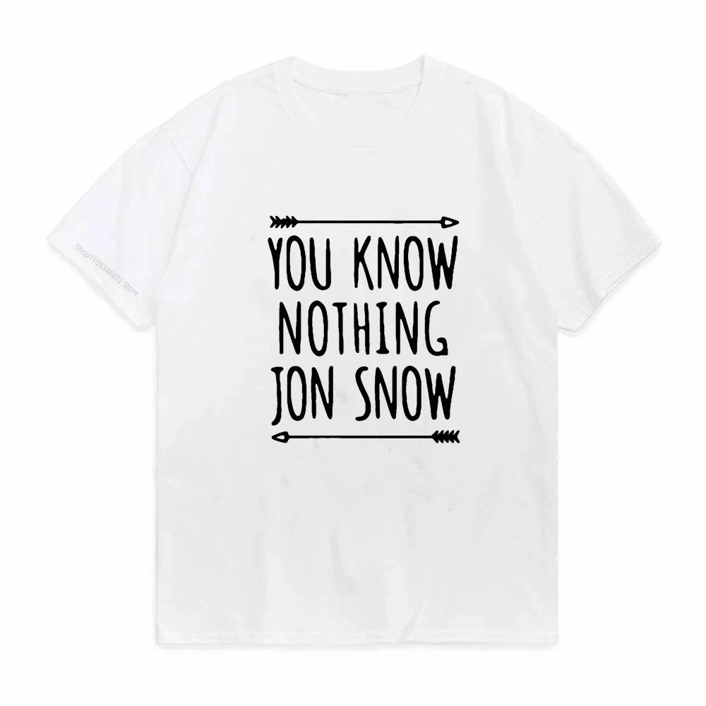 Unisex You Know Nothing Jon Snow Unisex T Shirt Night Watch Stark House Crows ONeck Cotton Top Tees S