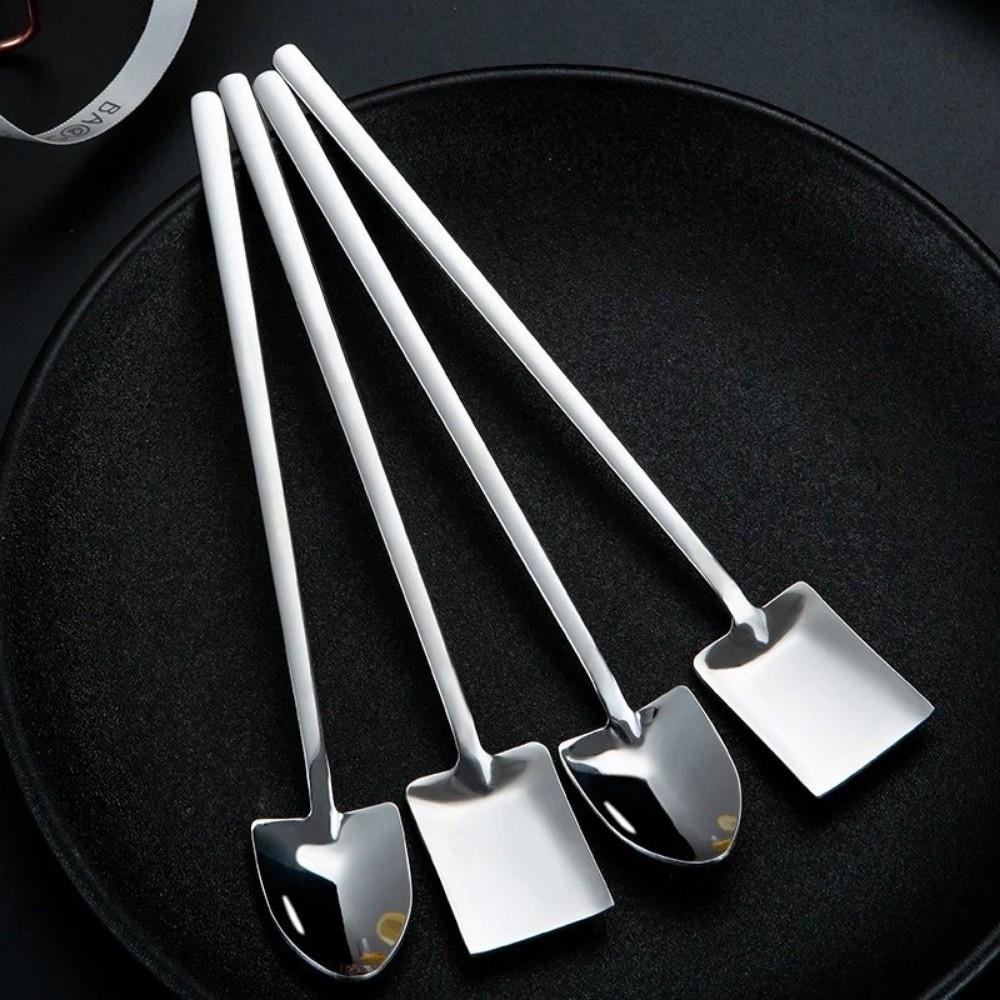 Portable Coffee Stirring Spoon Long Handle Net Red Dessert Spoon Spade Spoon Watermelon Spoon