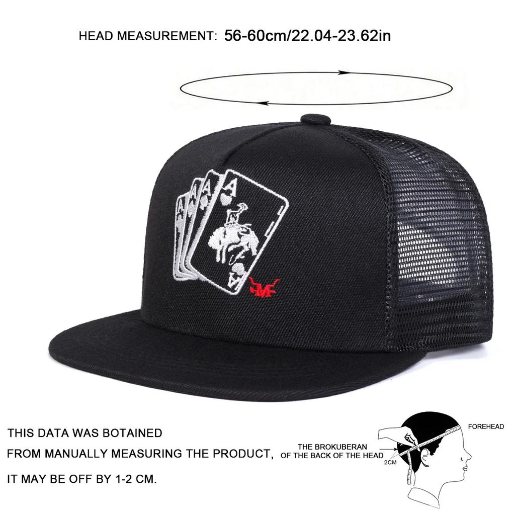 Unisex Poker A Embroidery Hip-hop Hats Spring Autumn Outdoor Adjustable Casual Baseball Caps Sunscreen Hat Cap