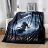 1pc Beauty and The Beast Printing Blanket - Soft, All-Season Throw for Office Blanket,  | Personalized Gift with Adorable Cartoon Design