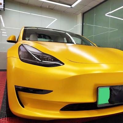 Car Sticker Color Change Vinyl Film Matte Metallic Yellow PET Bubble Free Wrapping Car Accessories Auto Self Adhesive Decals