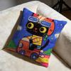 Driving Cat Cushion Cover Soft Decorative Pillow Case Suitable for Bedroom Sofa Car Travel Use