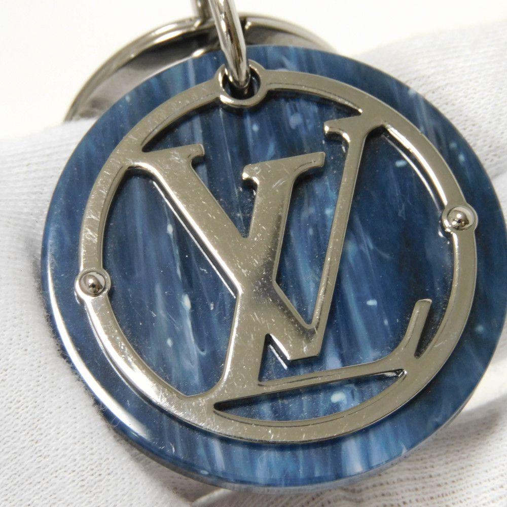 Used 12564 Portocle LV Tokens MP2721 7950 LV Signature Marble Silver Key Ring with LV Circle Blue, Men's from Japan