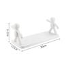 Wall Mounted Shelf Hole Free Installation Small Doll Shape Large Capacity Plastic Stable Load Bearing Storage Rack White