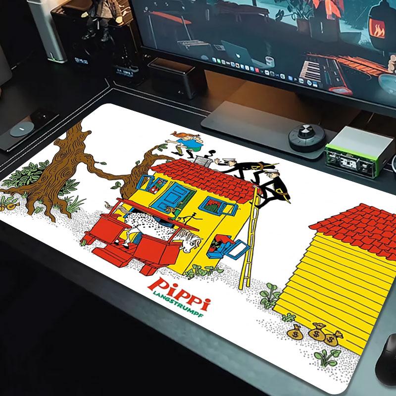 Pippi Longstocking Large Size Mouse Pad Large Gaming Table Cushion Non-slip Laptop Tablet Big Mousepad XXL Mat Mini PC Playmat With Lock edge