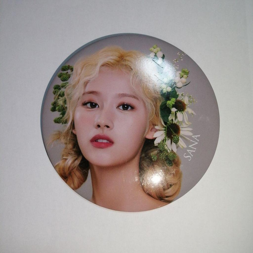 [USED] TWICE Sea Green 2020 Big Can Badge Sana