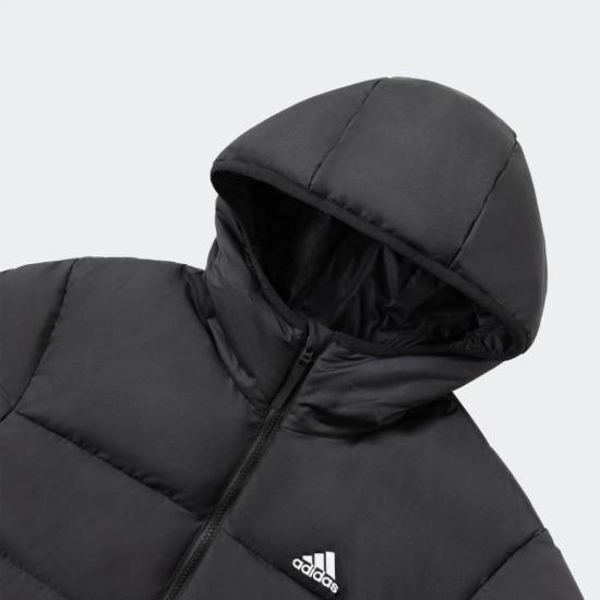 Adidas comfortable casual warm long-sleeve padded jacket unisex black JX1808