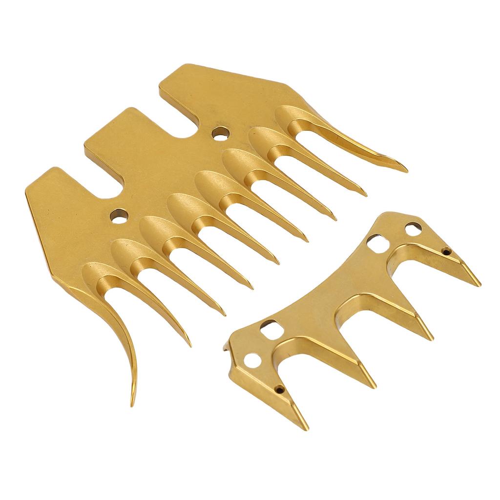 Sheep Shears Replacement Blades Gold Color 9 Curved Tooth High Carbon Steel Livestock Shearing