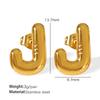 Gold Edelstahl Blase 26 Buchstaben Ohrstecker Einfache Dicke Ohrstecker
