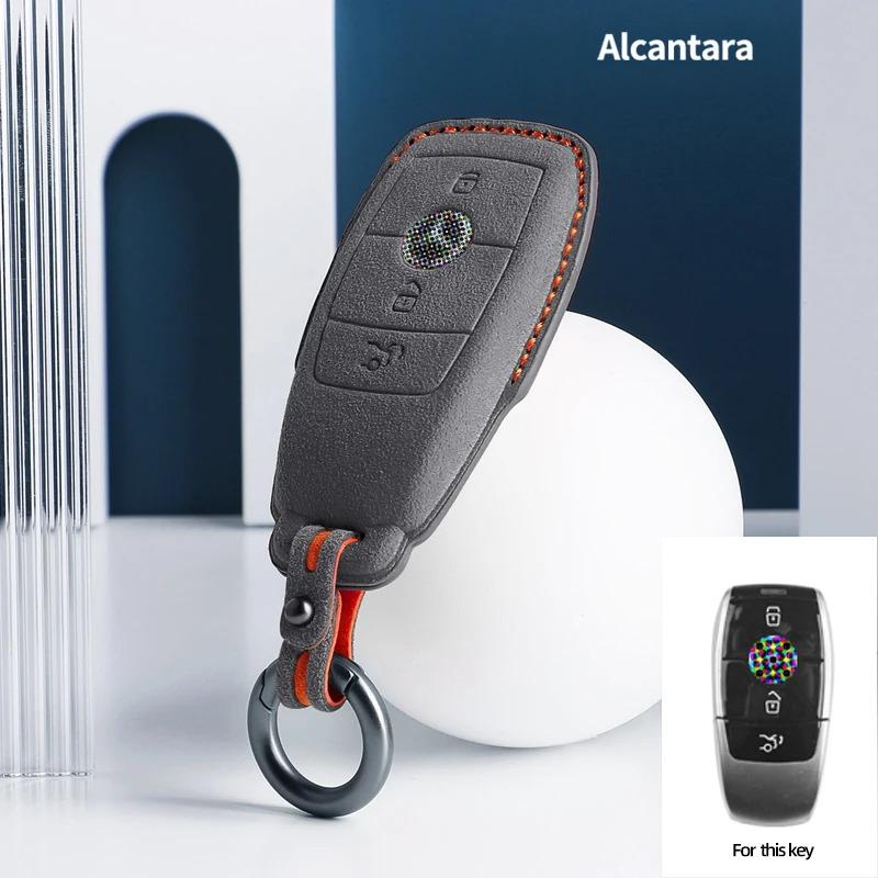 suede car key Case Cover For Mercedes Benz W176 W177 W205 W206 W212 W213 W222 W223 W167 W463 x166 A C E S G CLS GLC SL Class