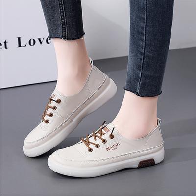 Women Spring Summer Genuine Leather Shallow Sneakers Running Jogging Shoes Youth Student Girls Soft Sole Flats Trainers Trendy