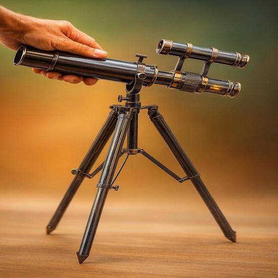 

Brass Telescope Victorian Double Barrel Spyglass with Tripod