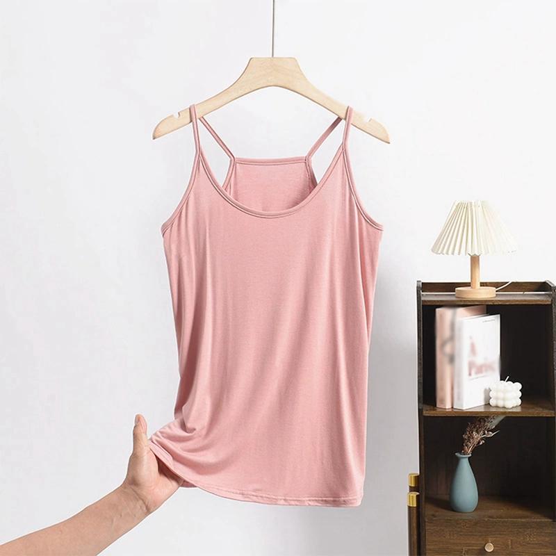 Γυναικείο Μονόχρωμο Αμάνικο Τοπ με Λεπτές Τιράντες