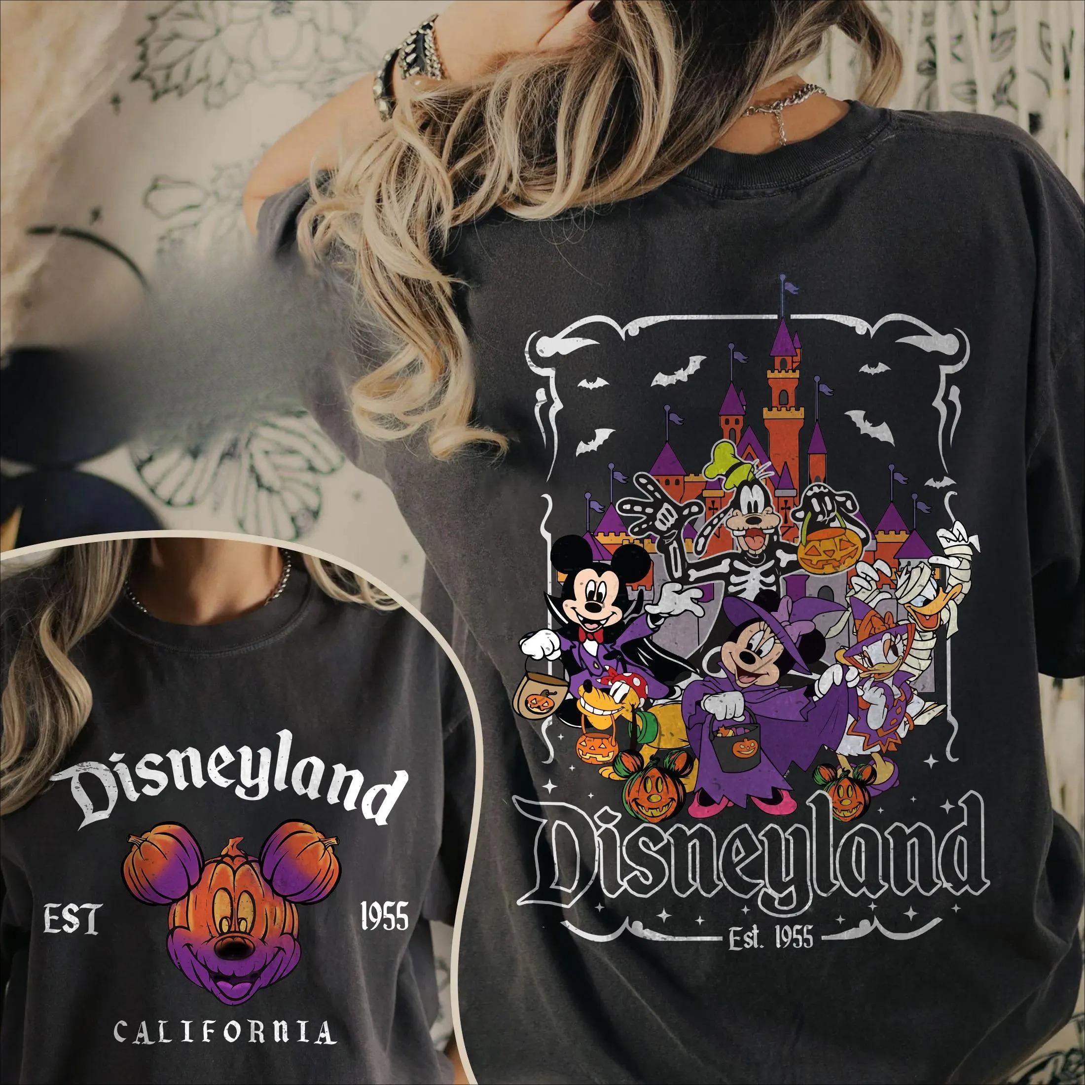 Vintage Comfort Colors land Pumpkin Halloween Shirts Mickey Friends Halloween Shirt S