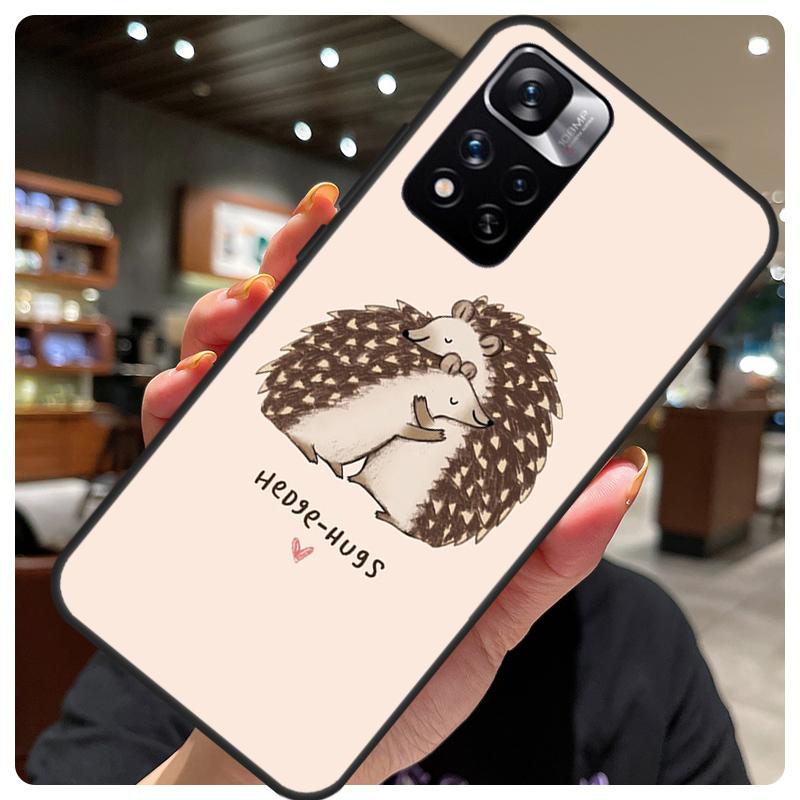 Kawaii Hedgehog Heart Cute Case For Xiaomi Redmi Note 12 11 10 8 9 Pro Note 12S 9S 10S 11S Cover For Redmi 10C 12C 9C