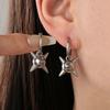 Gothic Silver Color Spiked Ball Drop Earrings for Women Men Punk Metal Geometric Rivet Hoop Earrings Y2K Jewelry Accessories